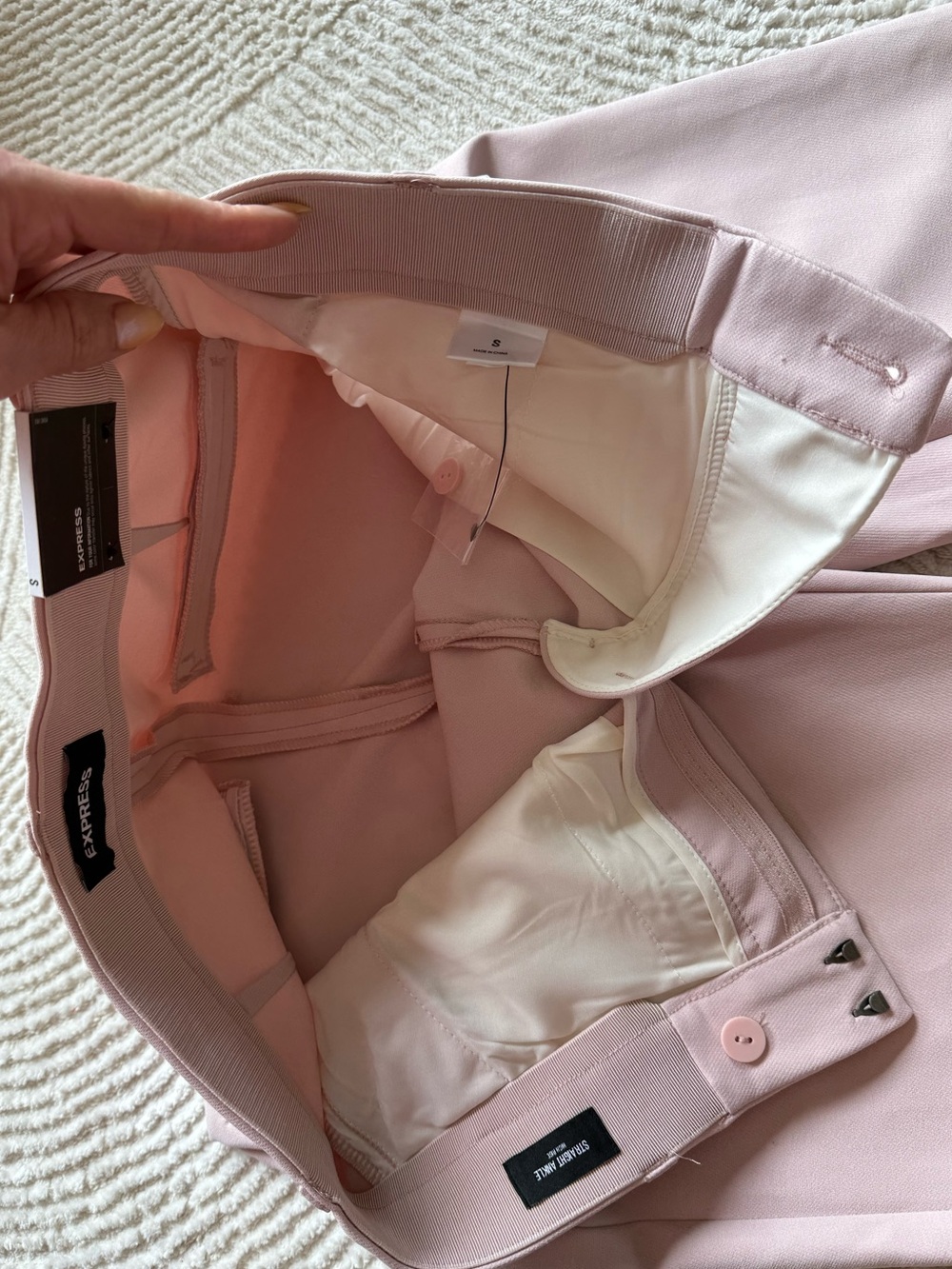 Express Straight Ankle High Rise Dress Pants in Light Pink - Size: Small NWT - Picture 8 of 14